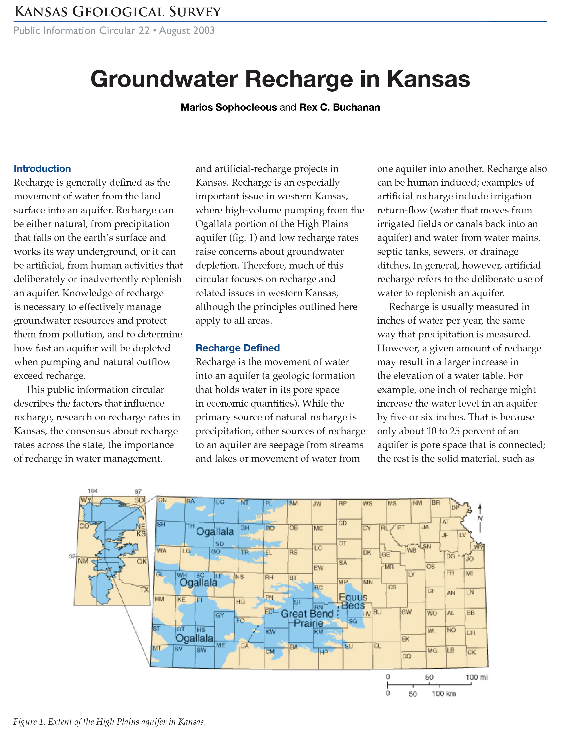 Groundwater Recharge in Kansas Kansas Geological Survey
